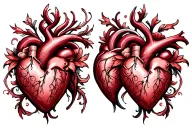 3 hearts connected to one larger heart tattoo design idea