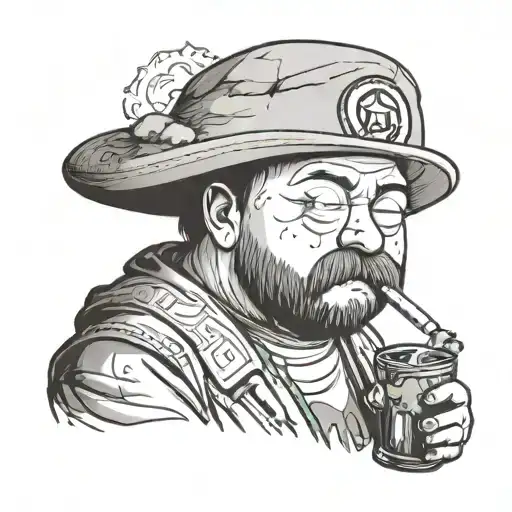 cartman smoking weed tattoo design idea