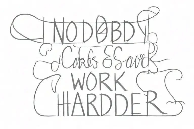 Nobody Cares, Work Harder tattoo design idea