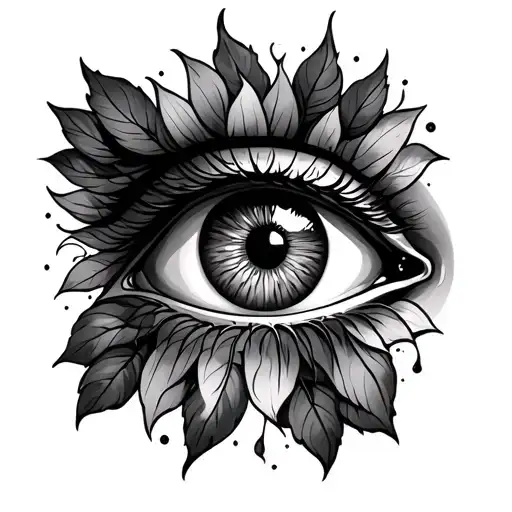 all seeing eye, nature, non traditional style tattoo for men  tattoo design idea