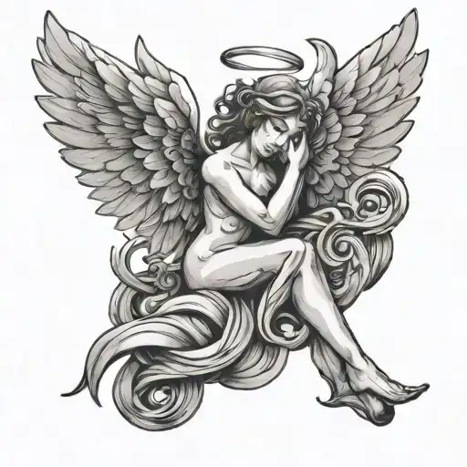 angel number 44 tattoo design idea