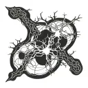 Neuron connecting with a technology circuit black tattoo white paper tattoo design idea