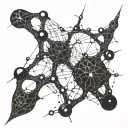 Neuron connecting with a technology circuit black tattoo white paper tattoo design idea