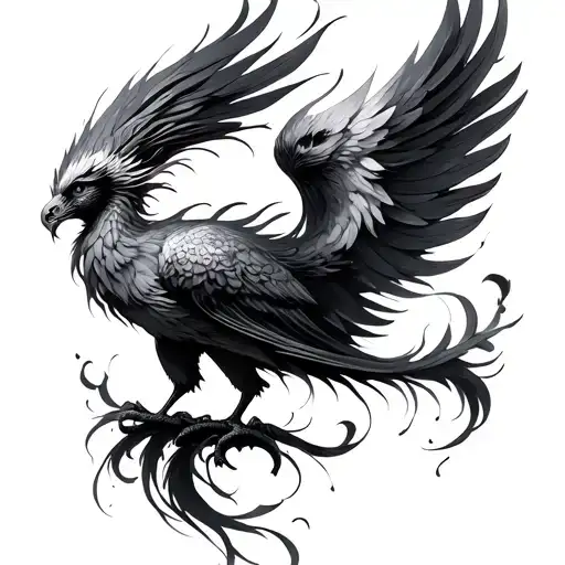 Feminine Phoenix tattoo design idea