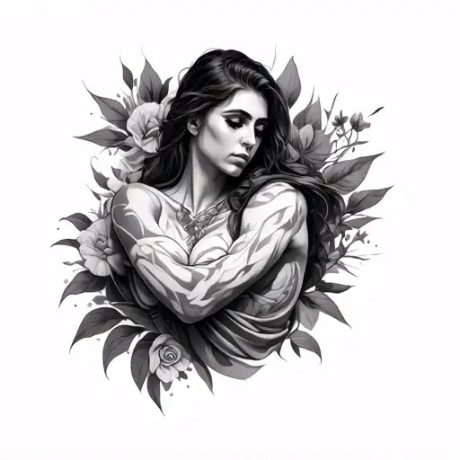 make a tattoo for triceps with motivating style and minimilistic tattoo design idea