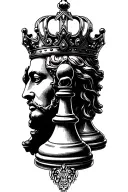 "Rayaan" king chess piece tattoo design idea