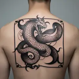 walka hercules vs snake tattoo design idea