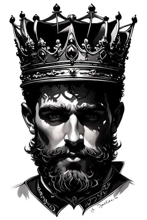 B with a prince crown tattoo design idea