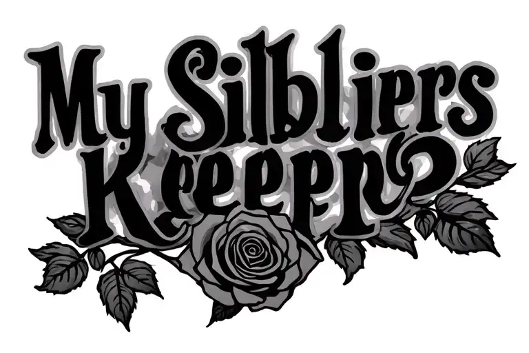 "My siblings keeper " roses tattoo design idea