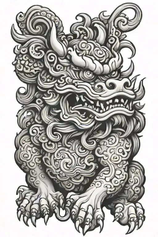 Foo Dog tattoo design idea