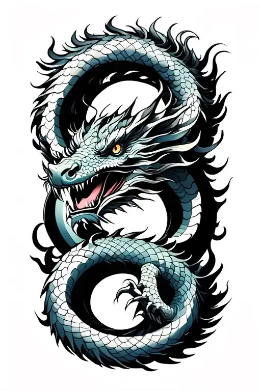 ouroboros Dragon Full Hand tattoo tattoo design idea