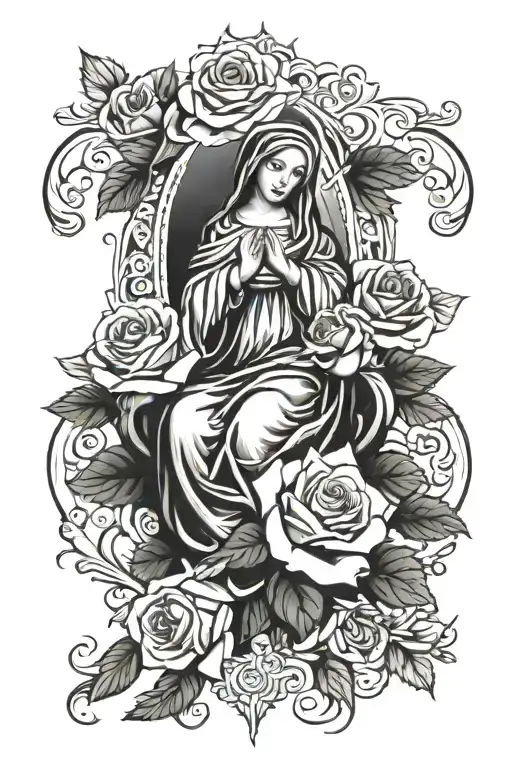 roses virgin mary birthdate 3 1 62 tattoo design idea