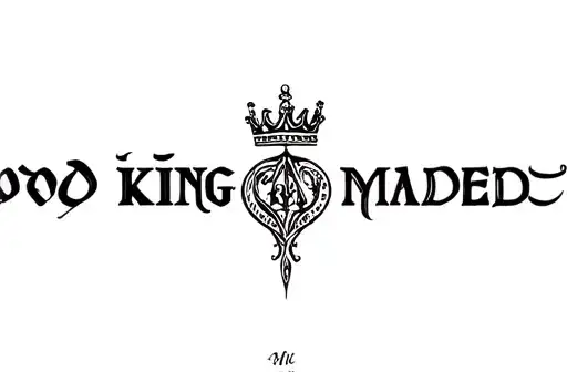"word king maded crown tattoo" tattoo design idea