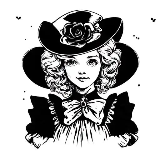 trash polka style Alice in wonderland tattoo design idea