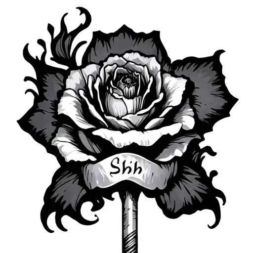 "Shh" shh tattoo design idea