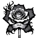 "Shh" shh tattoo design idea