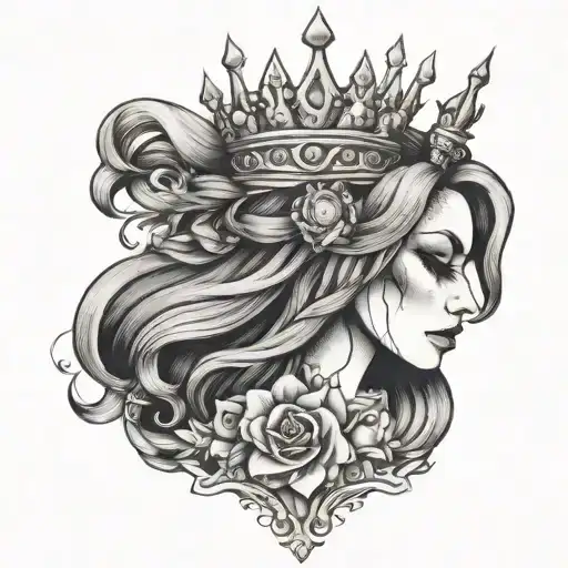 Depression Princess tattoo design idea