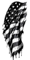 tattered American flag tattoo design idea