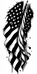 tattered American flag tattoo design idea