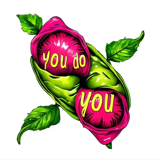 "You do you " two peas in a pod tattoo design idea