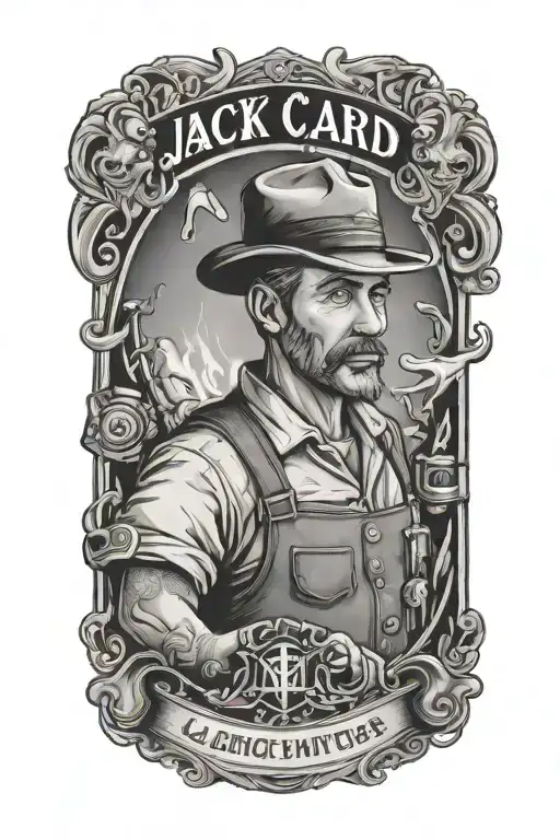 jack card, blue collar jobs tattoo design idea