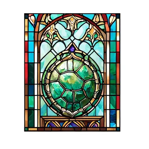 stained glass window cathedral stained glass with turttle tattoo design idea