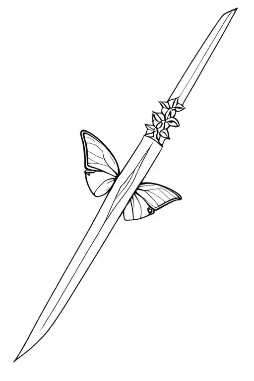 Butterfly Sword tattoo design idea
