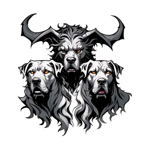 hades with cerberus tattoo design idea