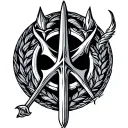 barbados trident emblem tattoo design idea