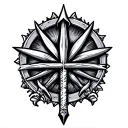 barbados trident emblem tattoo design idea