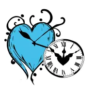 heart clock tattoo design idea