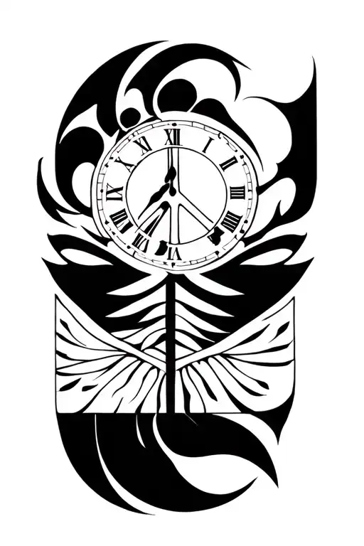 peace with time, staying on the straight and narrow tattoo design idea