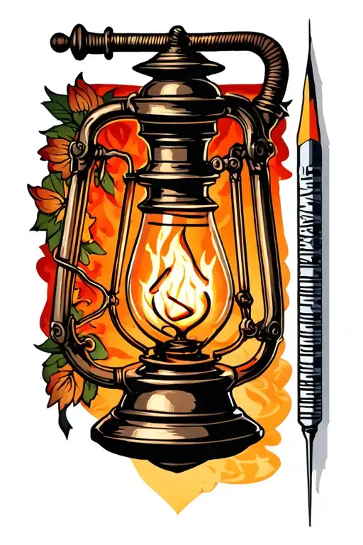 "Firelight Tattoo & Piercing" "Firelight Tattoo & Piercing" oil lamp with tattoo needle tattoo design idea