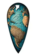 world adventure map tattoo design idea