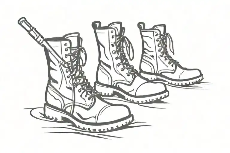 Military boot  faggot tattoo design idea