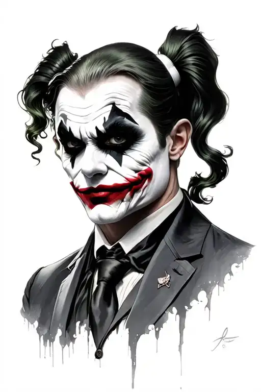 joker and harley quinn tattoo design idea