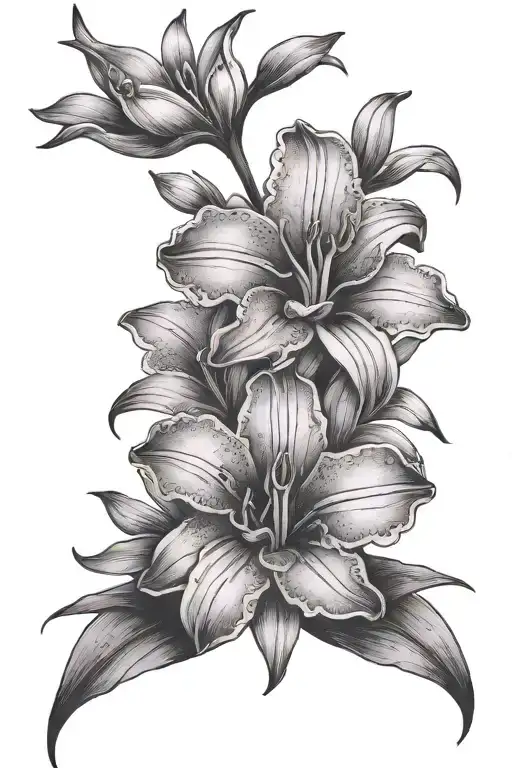 Mandela Lily Orchidee tattoo design idea