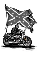 Harley Davidson #1 with confederate flag intertwined tattoo design idea
