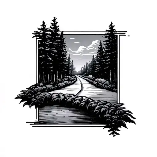 Road Less Traveled tattoo design idea