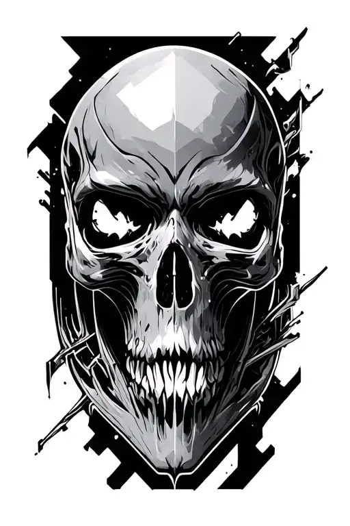 cyber sigilism tattoo design idea