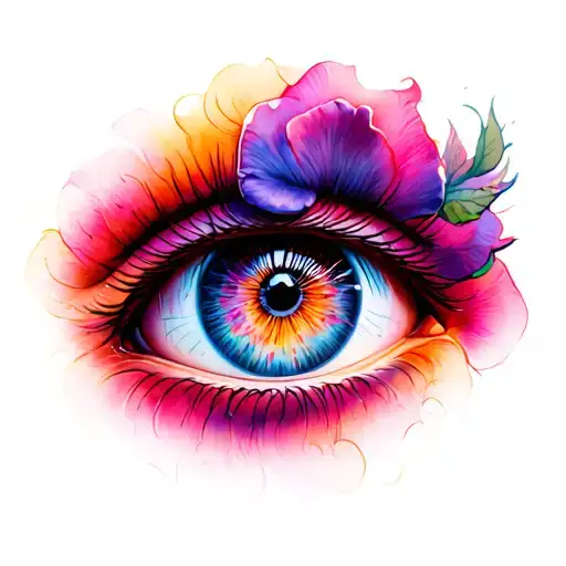 eye rose 444 tattoo design idea