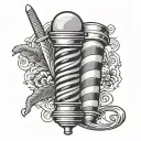 Barber Pole tattoo design idea