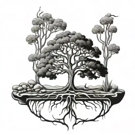 posion tree growing tattoo design idea