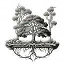 posion tree growing tattoo design idea