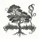 posion tree growing tattoo design idea