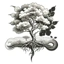 posion tree growing tattoo design idea