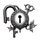 lock and key, femdom, flr, small tattoo design tattoo design idea