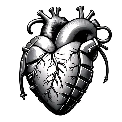 Grenade Heart tattoo design idea