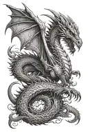 tairn the one headed dragon. i want tairn to have big wings and spikes all over. stuff fading off of him tattoo design idea