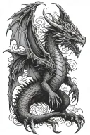 tairn the one headed dragon. i want tairn to have big wings and spikes all over. stuff fading off of him tattoo design idea